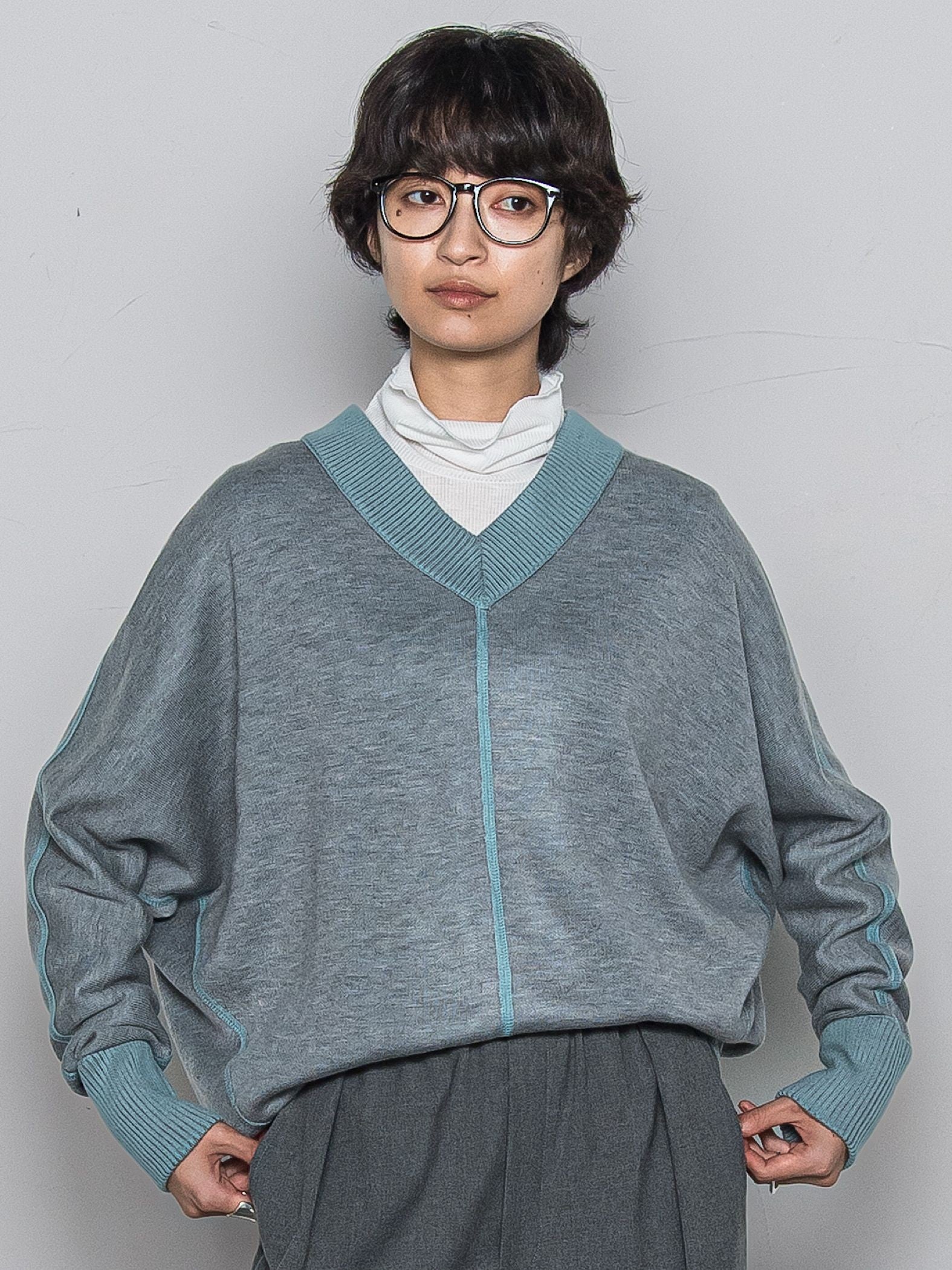 今日の気分で着回せるリバーシブルニット≪手洗い可能≫