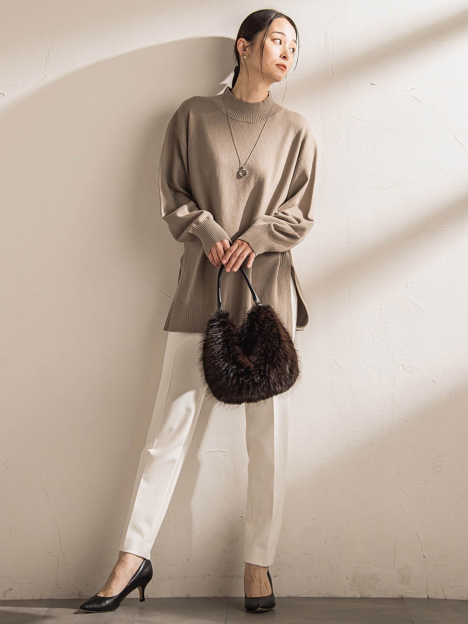 ファインメリノウールチュニックニット≪洗える≫