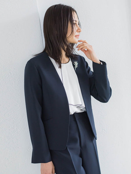 【WEB限定 13号】トリクシオンノーカラージャケット≪セットアップ対応/手洗い可能≫