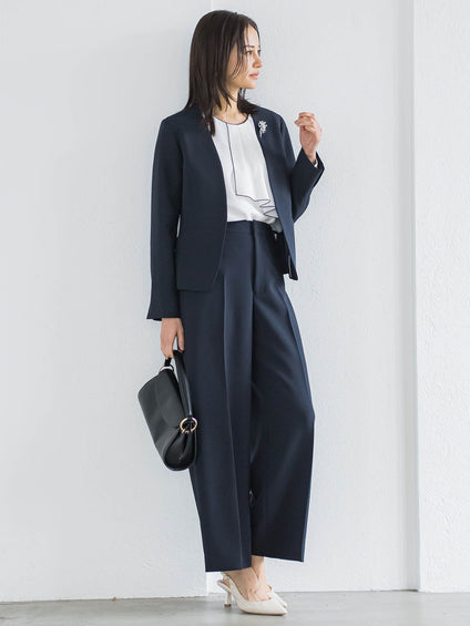 【WEB限定 13号】トリクシオンノーカラージャケット≪セットアップ対応/手洗い可能≫