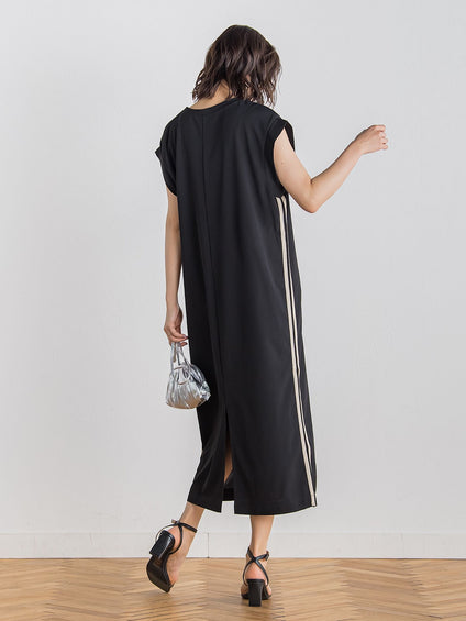 【WEB限定】カットジョーゼットサイドラインワンピース≪手洗い可能≫
