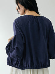 ホイップスリーブノーカラーブルゾン