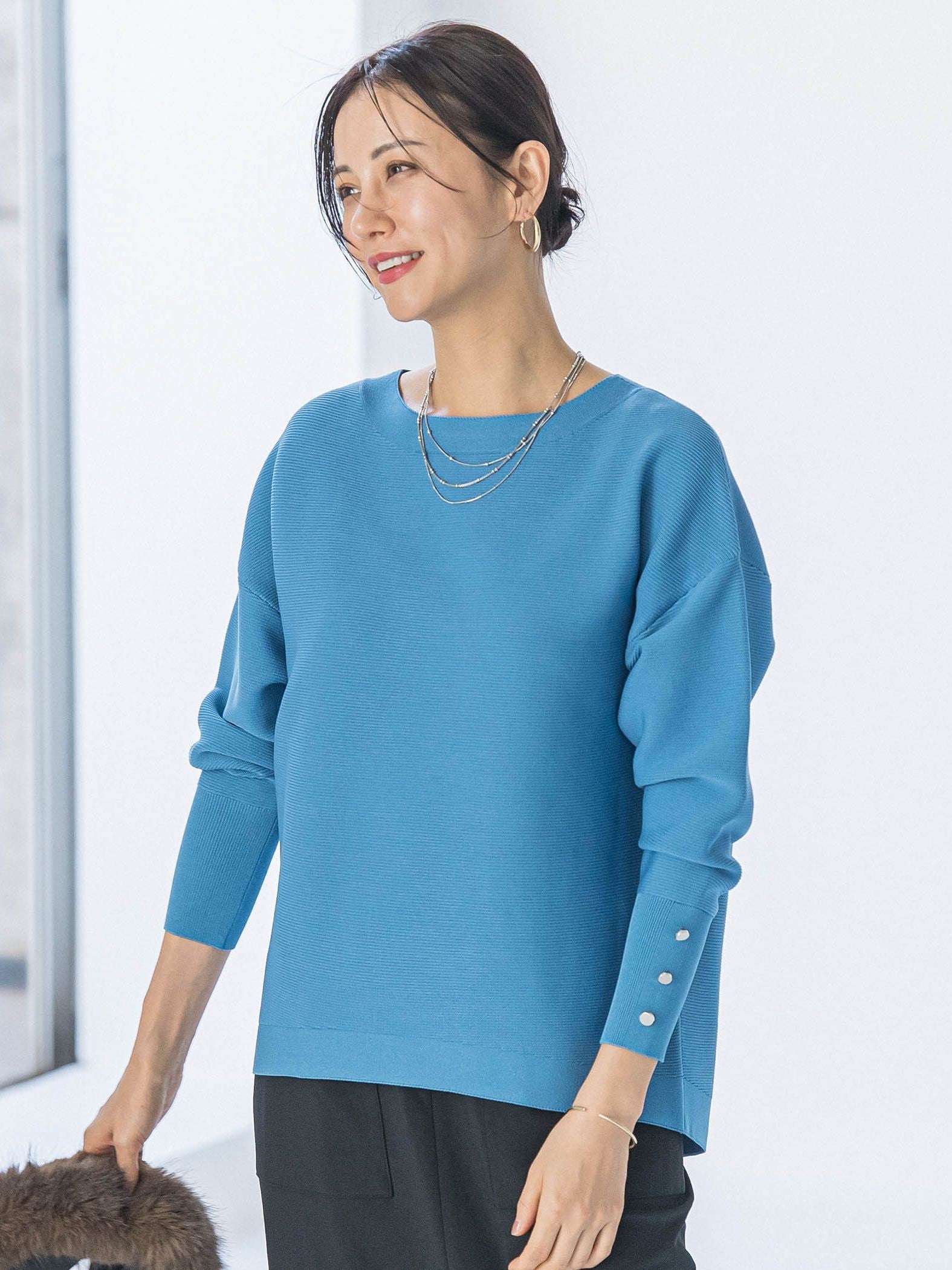 【WEB限定】ソデボタンガーターニット≪11号あり/洗える≫