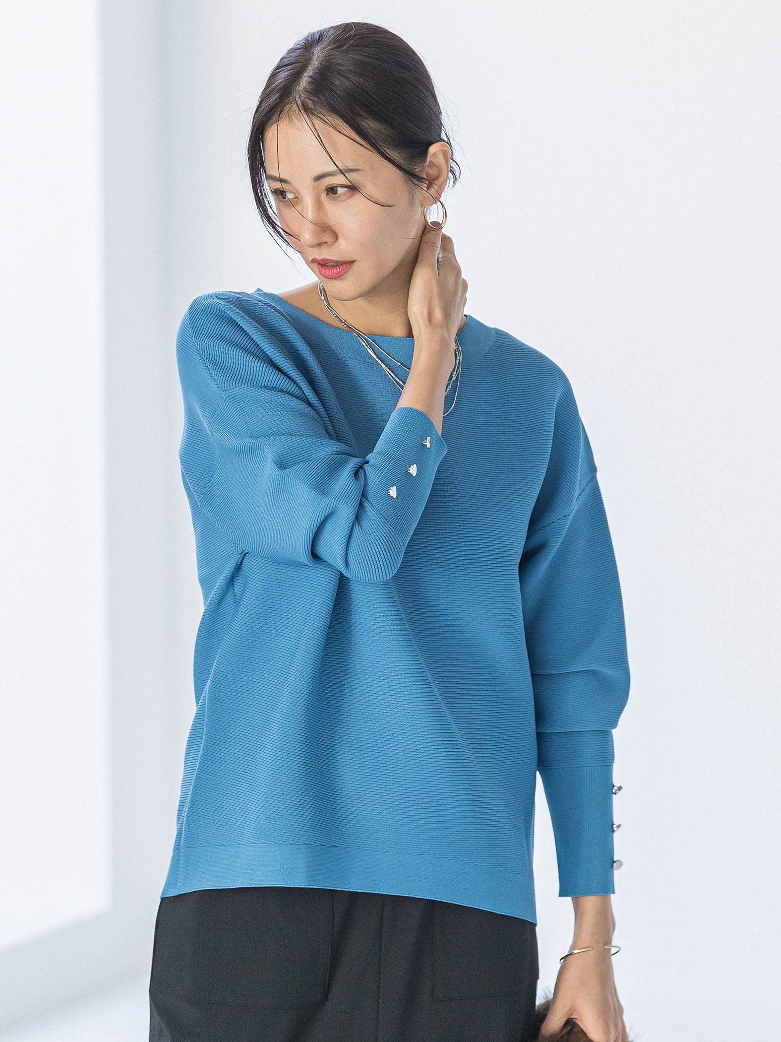 【WEB限定】ソデボタンガーターニット≪11号あり/洗える≫