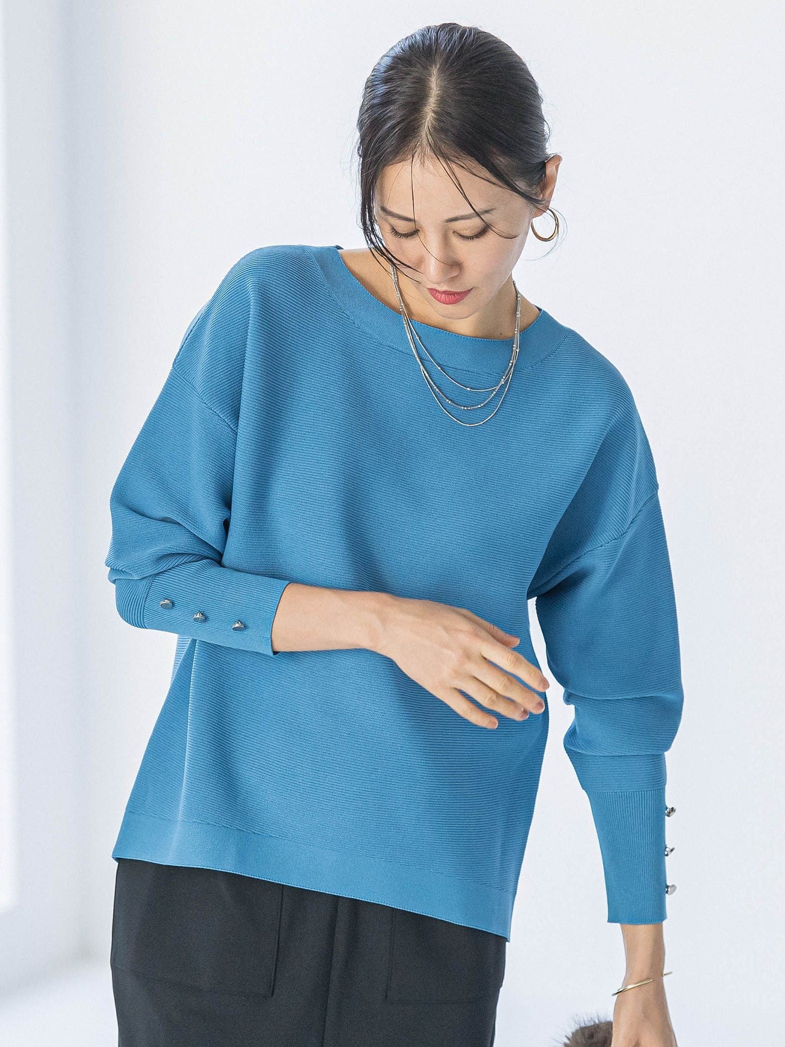 【WEB限定】ソデボタンガーターニット≪11号あり/洗える≫