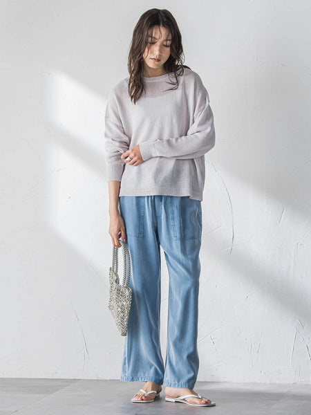 ペーパーブレンドルーズニットプルオーバー