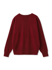 【ふわもち】Vネックニット≪洗濯機で洗える≫