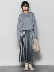 【WEB限定】ストレッチベロアプリーツスカート≪手洗い可能≫