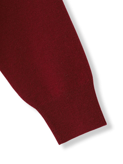 【ふわもち】Vネックニット≪洗濯機で洗える≫