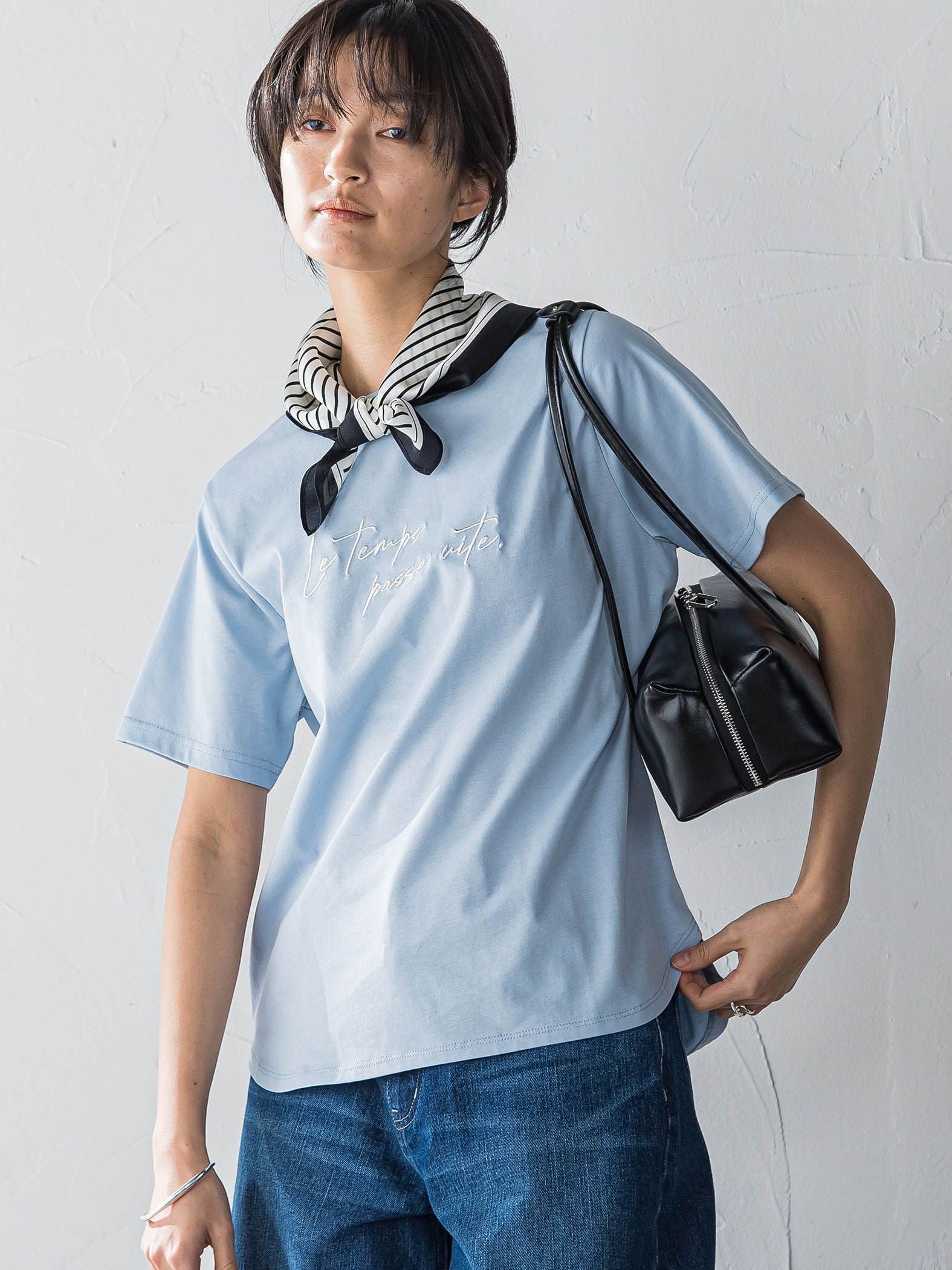 ハンドメッセージ刺繍ロゴTシャツ≪洗濯機で洗える≫