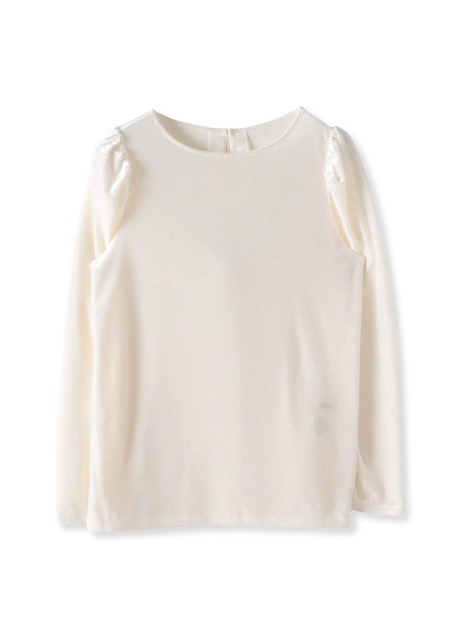 パフ袖ベロアカットソー