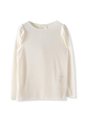 パフ袖ベロアカットソー