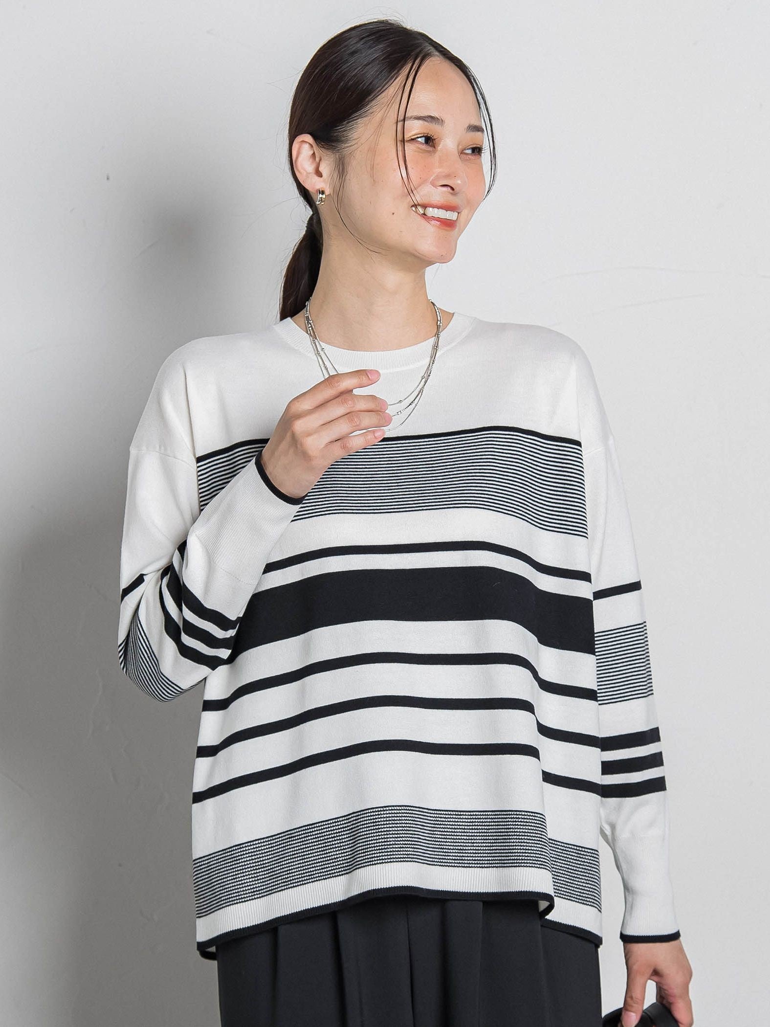 【WEB限定】ランダムボーダーニット≪11号あり/洗える≫