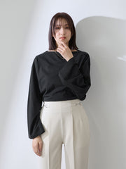 ハイゲージ天竺ボートネックプルオーバー