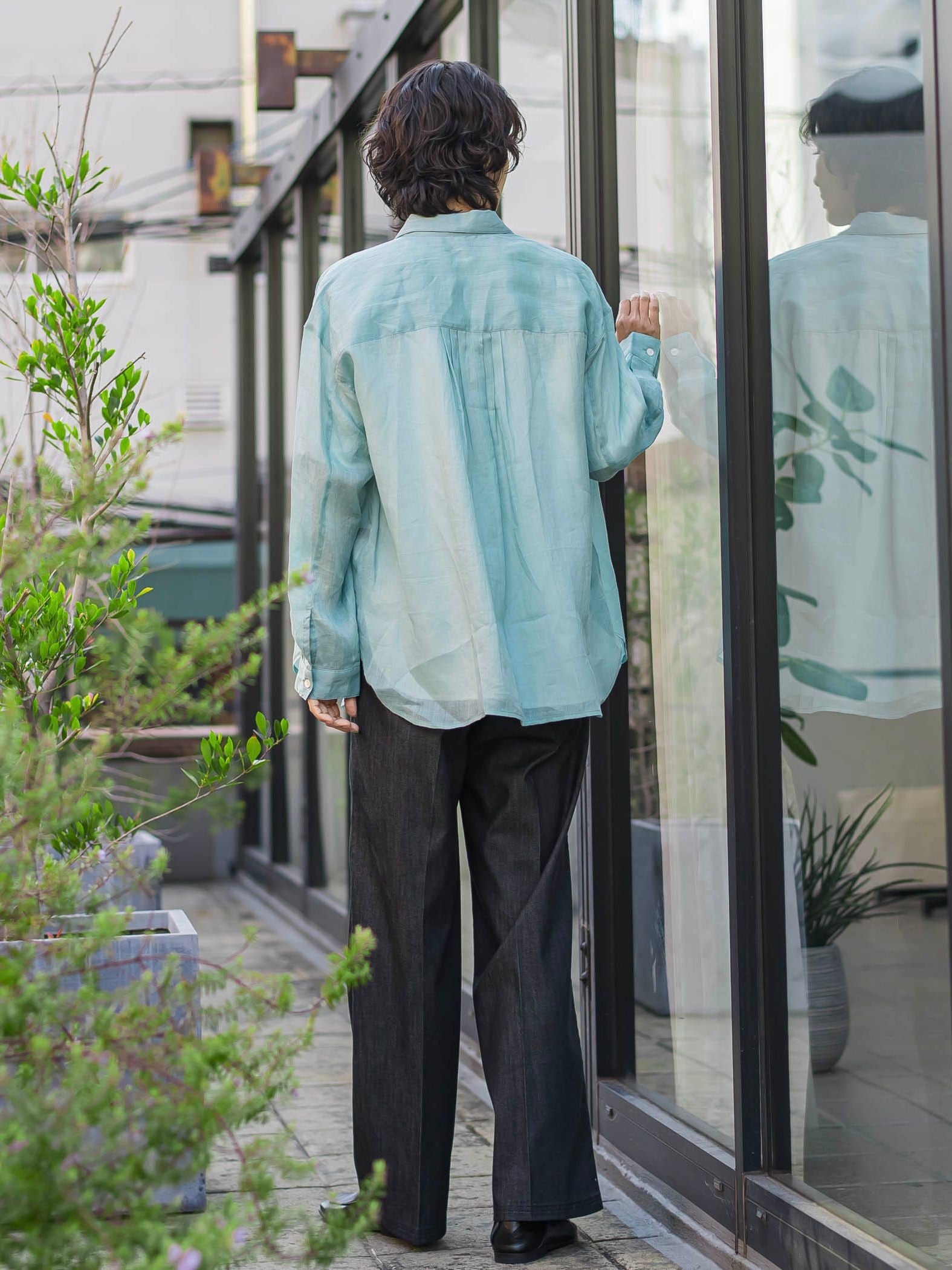 セルロースデニムワイドパンツ