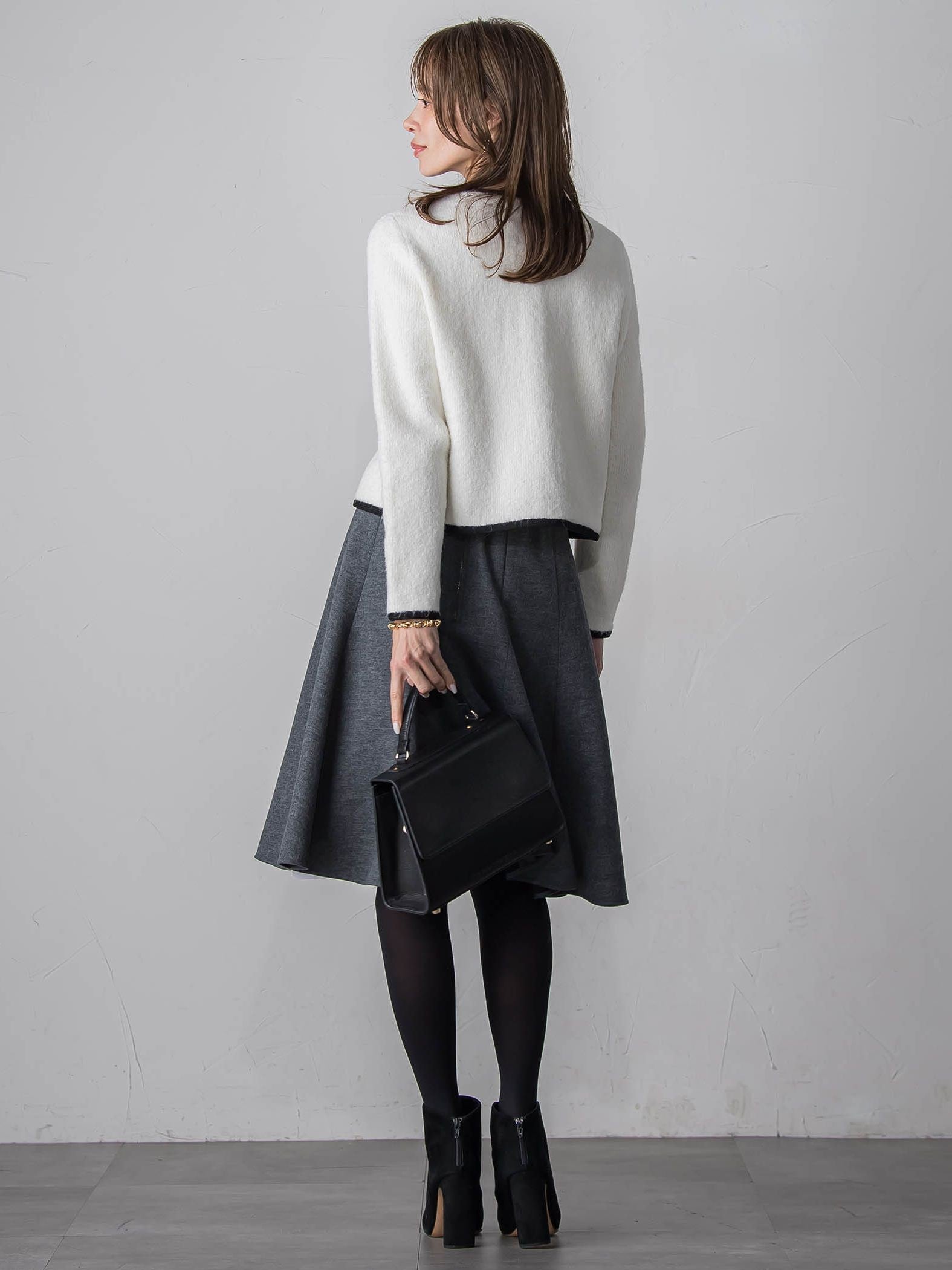 【WEB限定】バイカラーニットジャケット