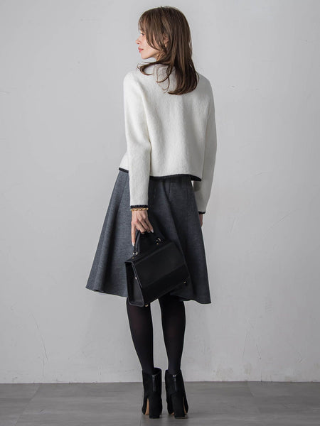 【WEB限定】バイカラーニットジャケット