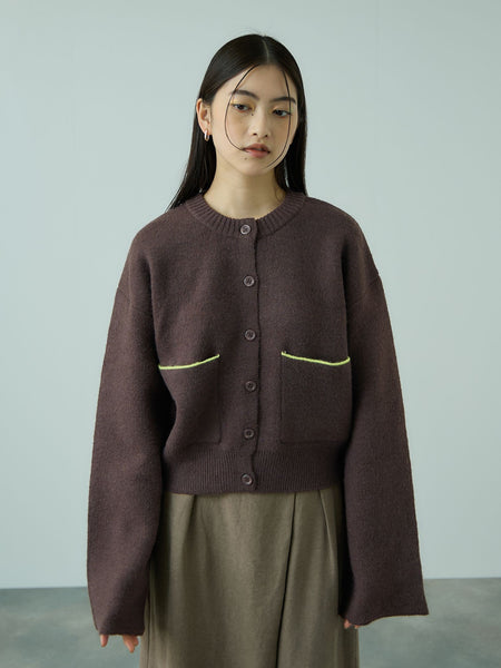 アルパカタッチダブルフェイスニットカーディガン≪手洗い可能≫