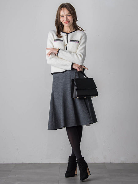 【WEB限定】バイカラーニットジャケット