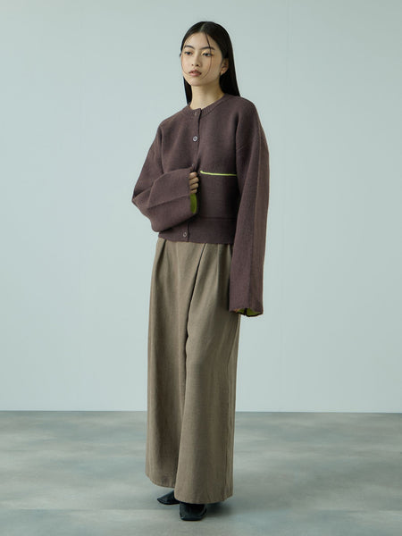 アルパカタッチダブルフェイスニットカーディガン≪手洗い可能≫