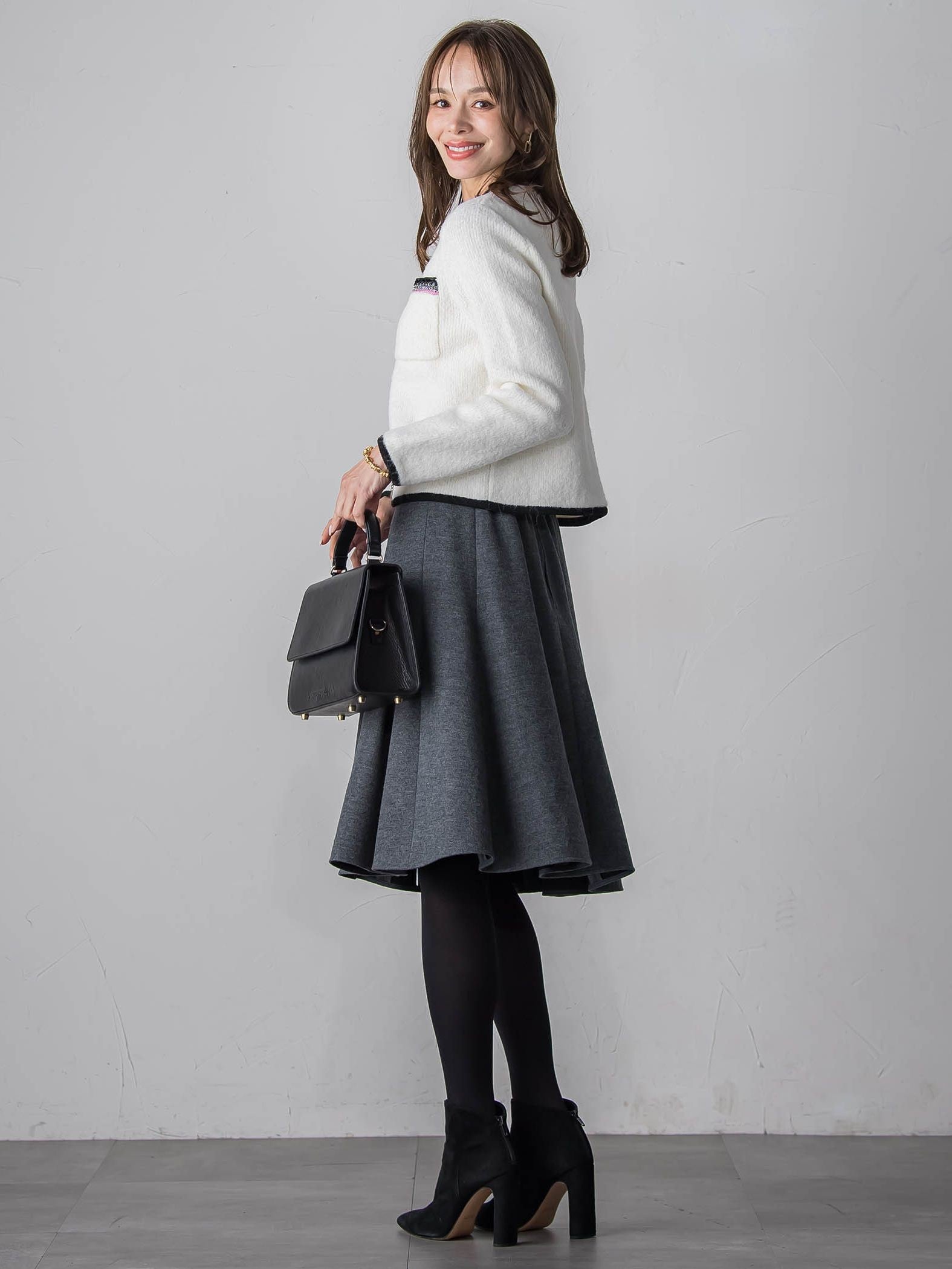 【WEB限定】バイカラーニットジャケット