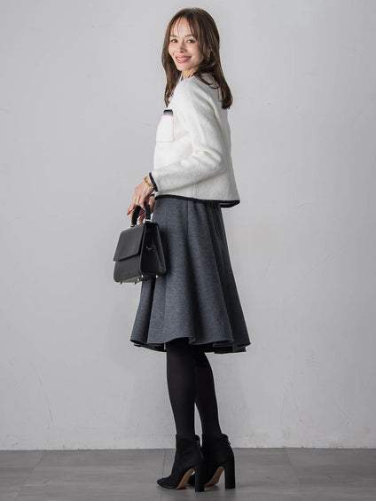 【WEB限定】バイカラーニットジャケット