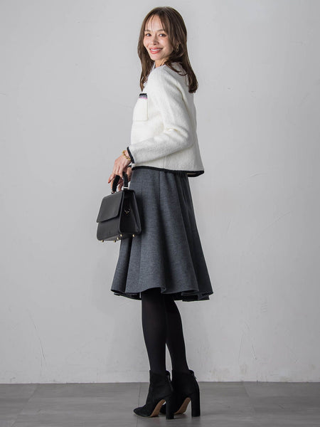 【WEB限定】バイカラーニットジャケット