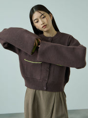 アルパカタッチダブルフェイスニットカーディガン≪手洗い可能≫