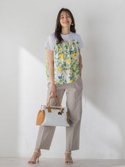 【BEVINI】 レザーコンビトートバッグ