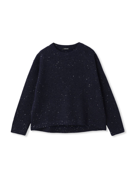 スパンコールクルーネックニット≪洗える≫