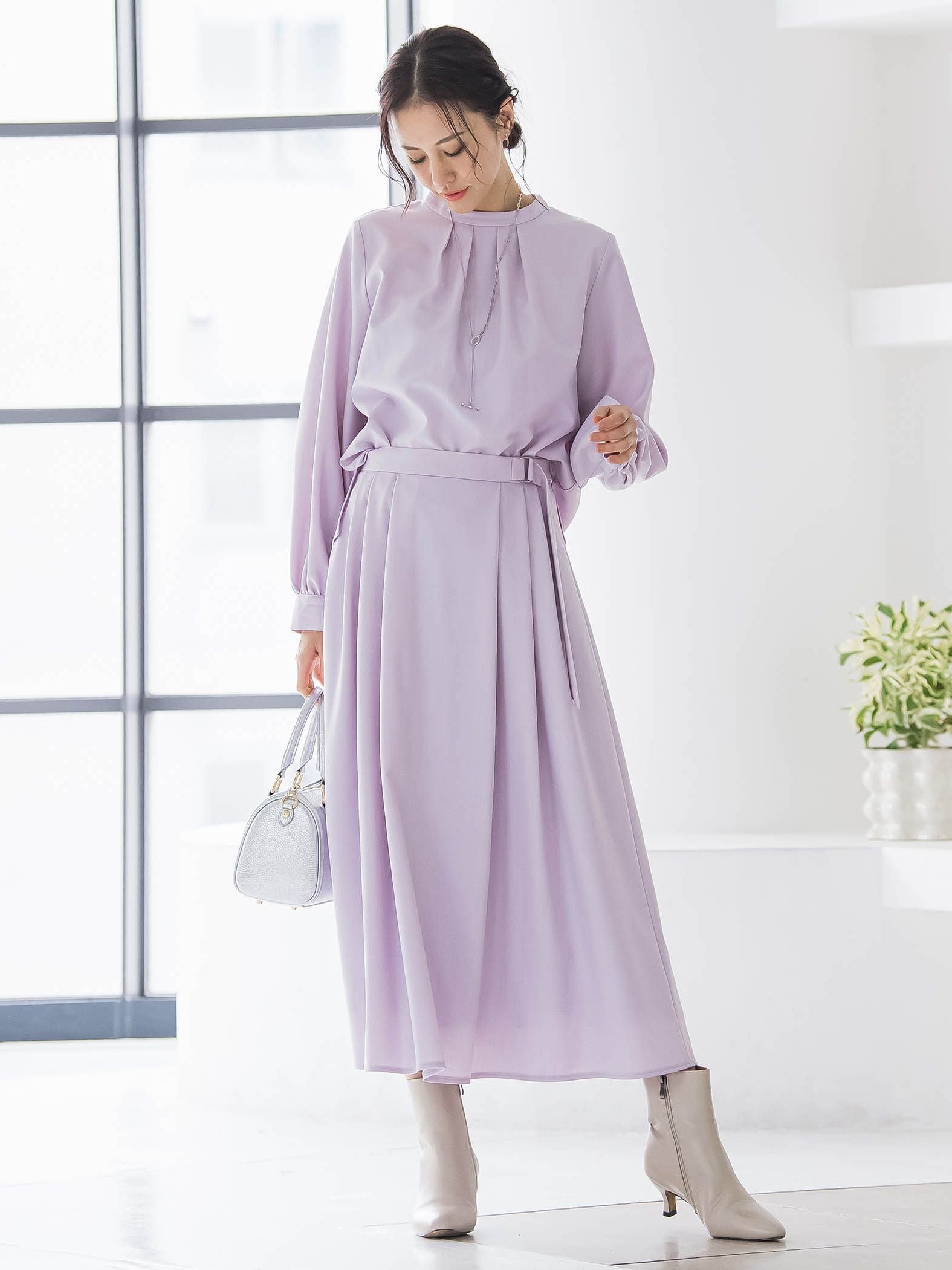 ウールブレンドストレッチブラウス≪セットアップ対応/手洗い可能≫