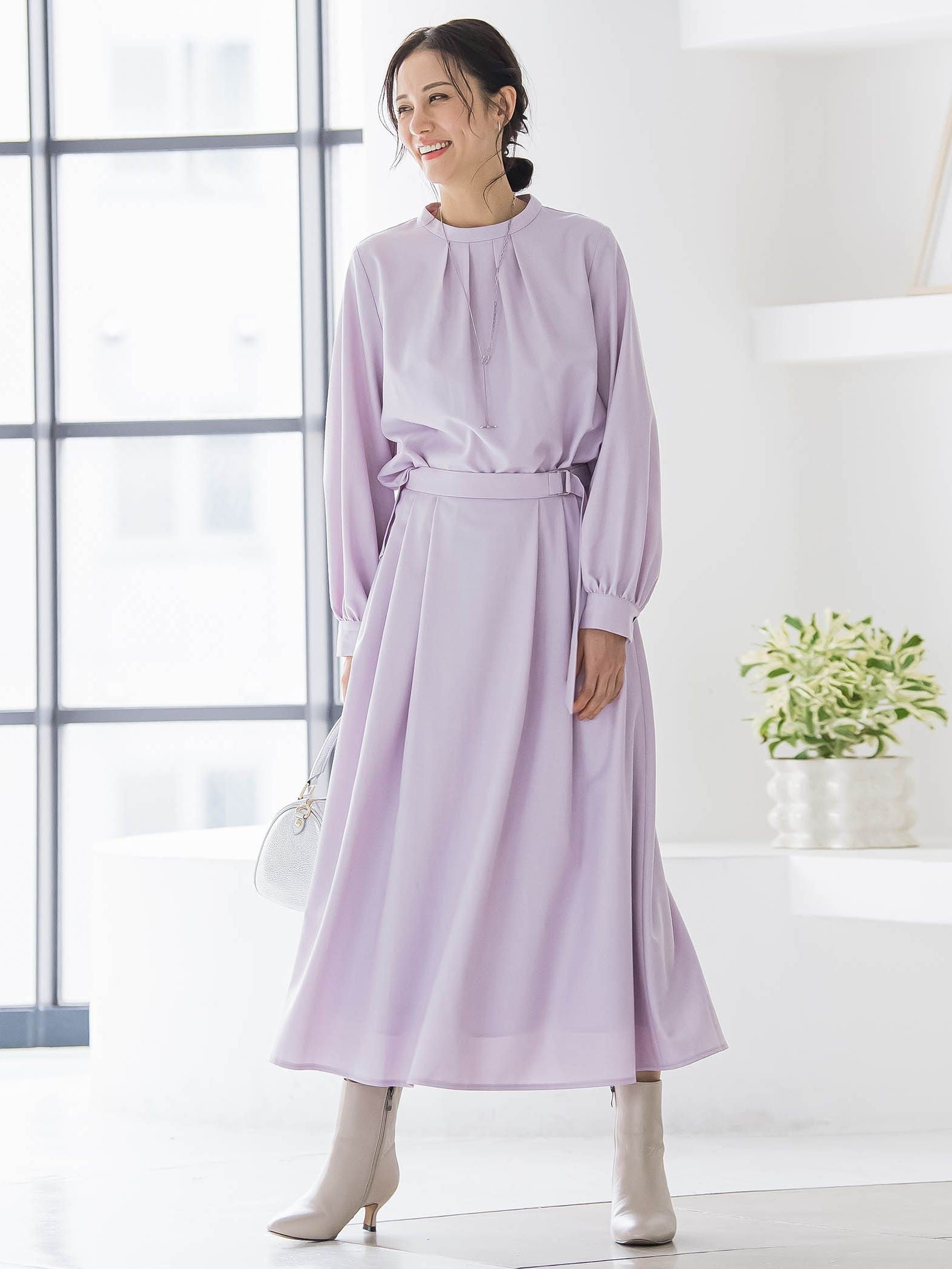 ウールブレンドストレッチブラウス≪セットアップ対応/手洗い可能≫