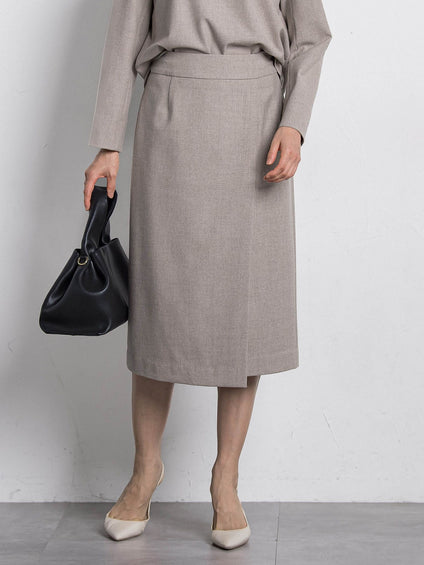 両面起毛ストレートスカート≪洗える/セットアップ対応≫