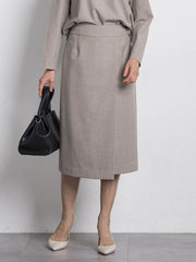 両面起毛ストレートスカート≪洗える/セットアップ対応≫