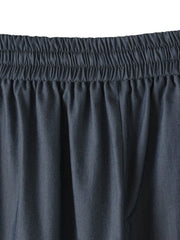 【WEB限定】デニム見えシャンブレーワイドパンツ≪洗濯機で洗える≫