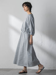 ボートネックドロストヘムスカートセットアップ