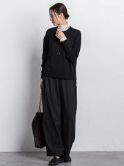 【WEB限定】ベーシックウールクルーネックニット≪洗える≫