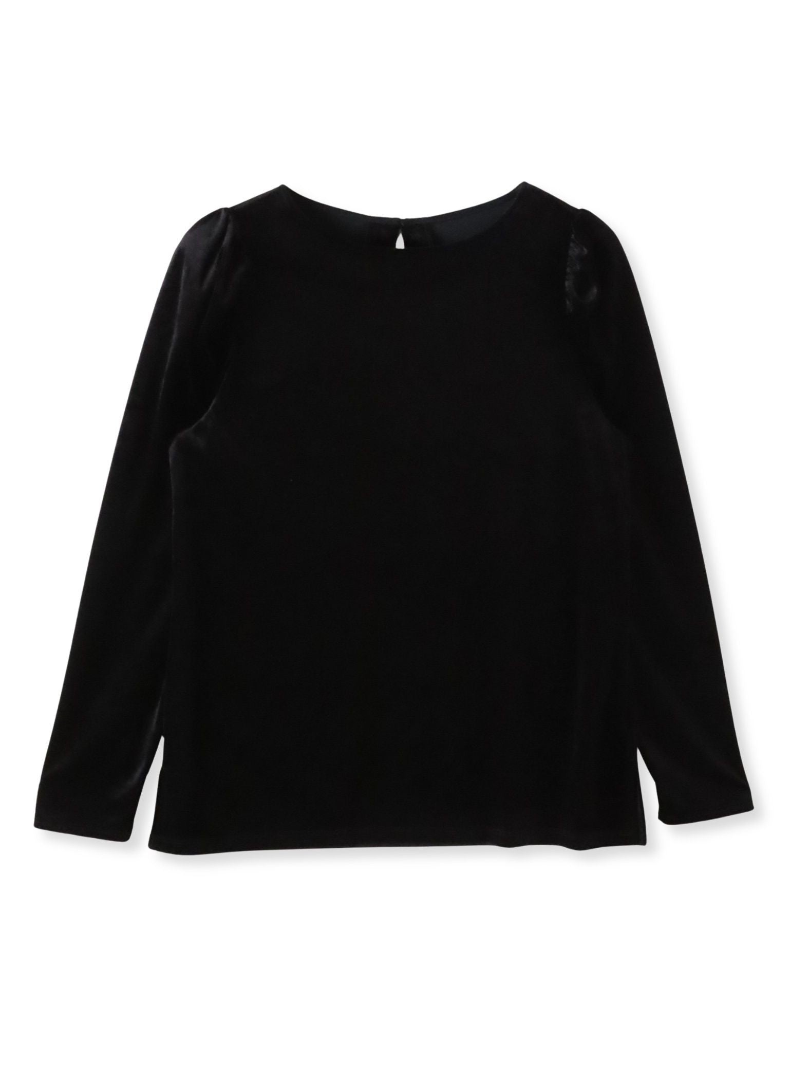 パフ袖ベロアカットソー