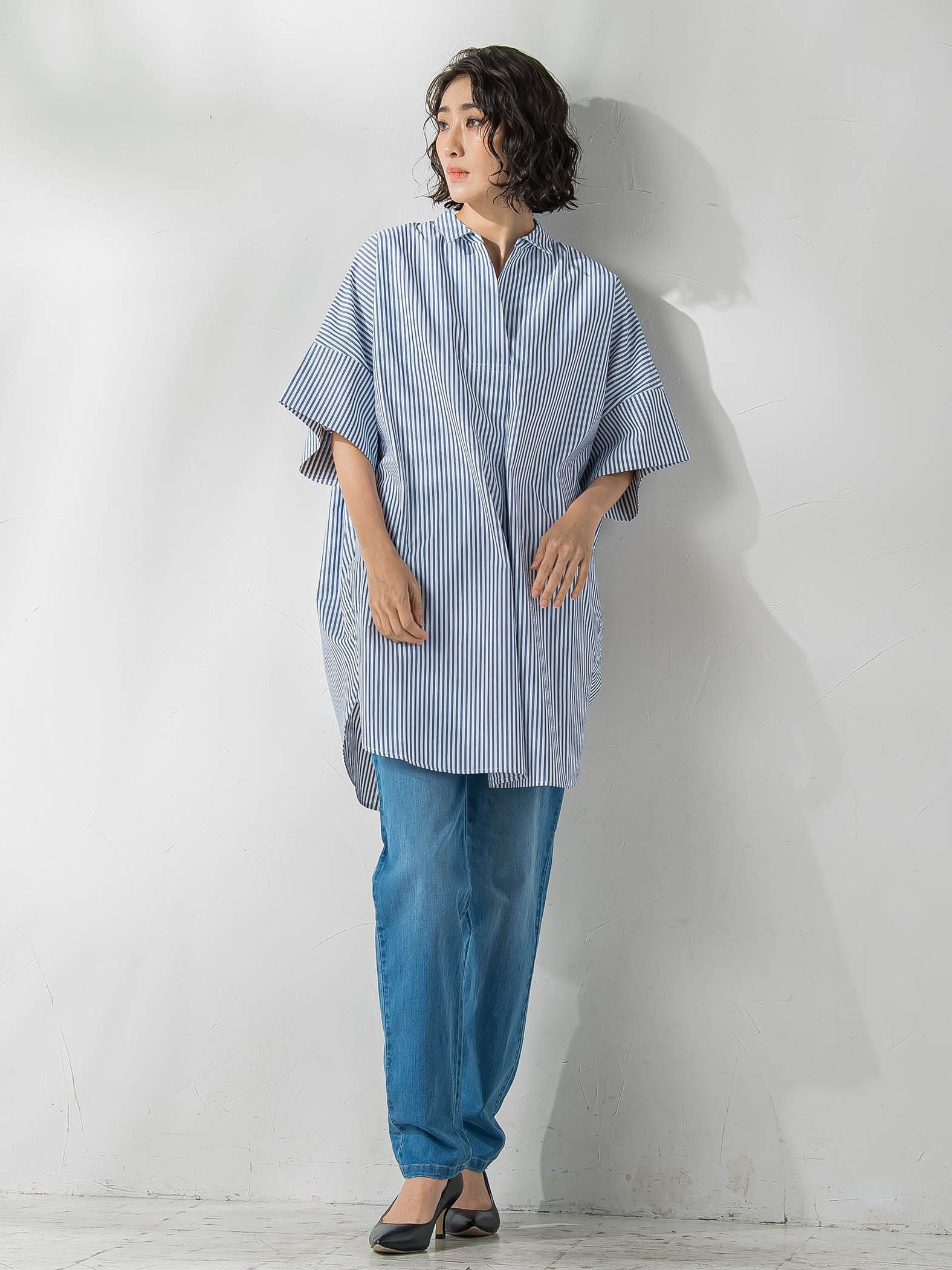 【WEB限定】チュニックシャツ≪手洗い可能≫