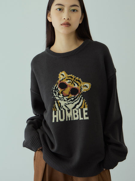 アニマルジャカードニットプルオーバー≪手洗い可能≫