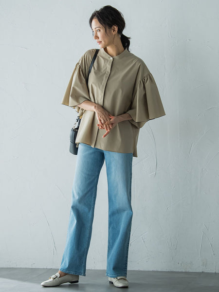 【JAPAN BLUE JEANS】デニムワイドパンツ≪洗濯機で洗える≫
