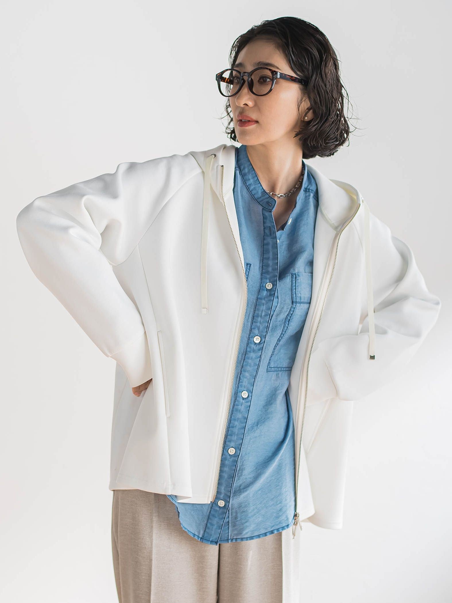 【大きいサイズ】シアーデニムシャツ