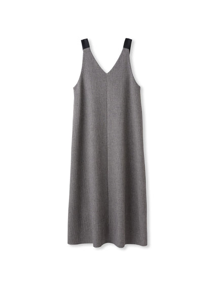 ミックスツイード×レザーライクジャンスカ≪洗濯機で洗える≫