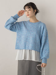 【WEB限定】メランジライク天竺ニット≪手洗い可能≫