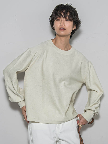 ミニスパンコールクルーネックニット≪手洗い可能≫