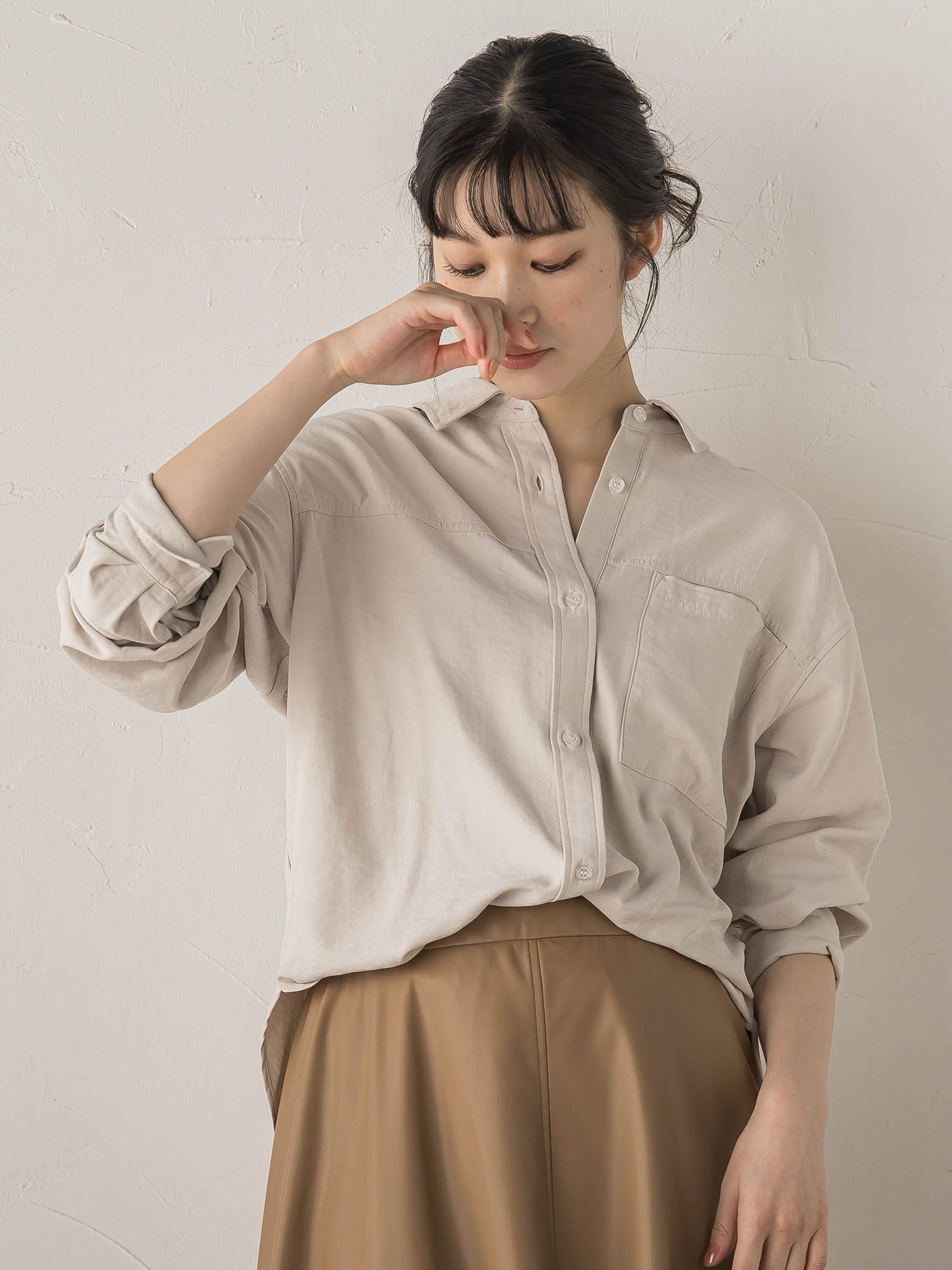 【WEB限定】E/Nピーチシャツ≪手洗い可能≫