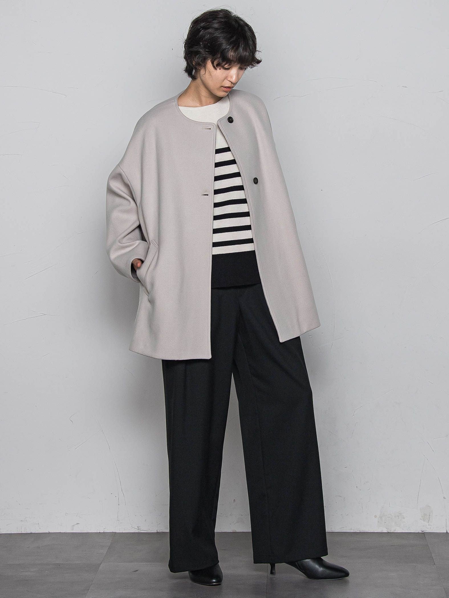 【ふわもち】ボーダーニット≪洗濯機で洗える≫