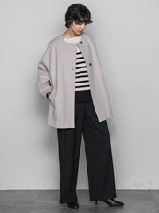 【ふわもち】ボーダーニット≪洗濯機で洗える≫