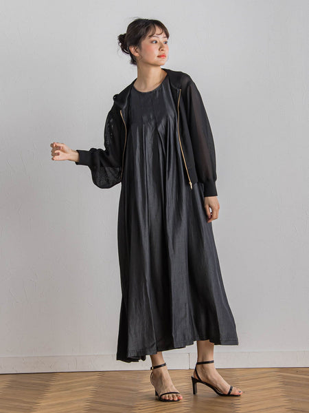 WEB限定】バイオシルクタックZIPワンピース≪洗濯機で洗える