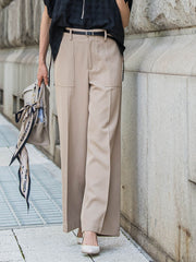 タックレスワイドチノパンツ≪洗濯機で洗える≫